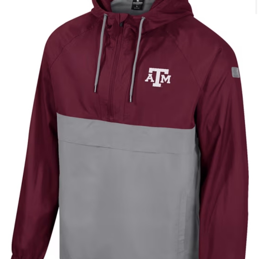 SIZE L COLOSSEUM TEXAS A&M AGGIES MAROON ANORAK LIGHT WEIGHT JACKET $40